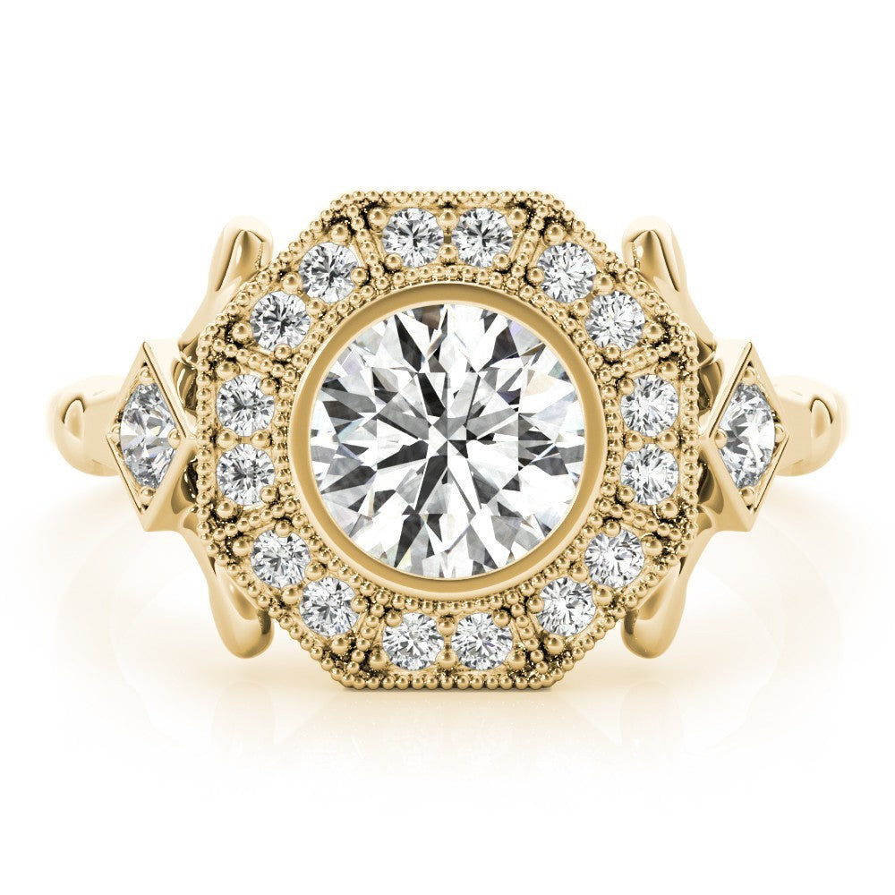 Lab-Grown Diamond Halo Engagement Ring in Platinum