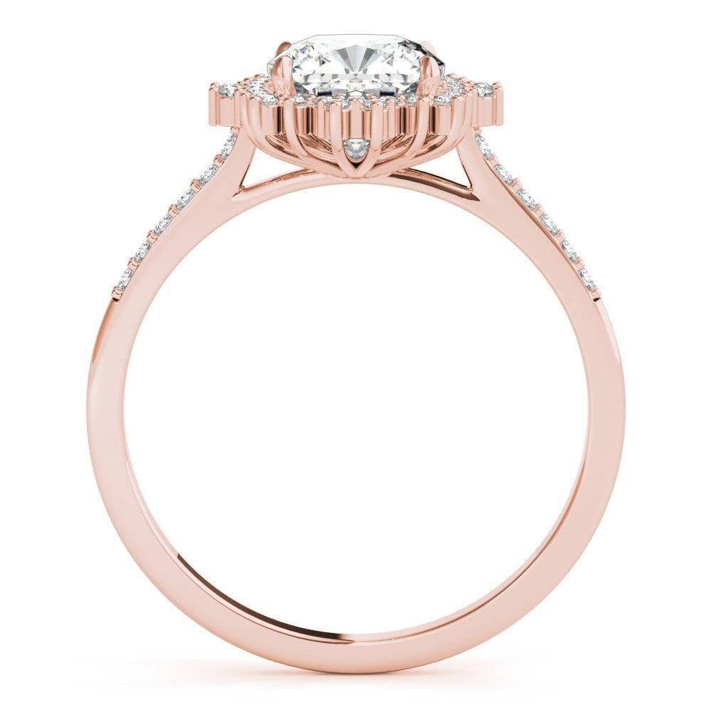 Lab-Grown Diamond Halo Engagement Ring in Platinum UK Hallmarked
