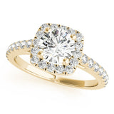 Lab-Grown Diamond Halo Engagement Ring in Platinum