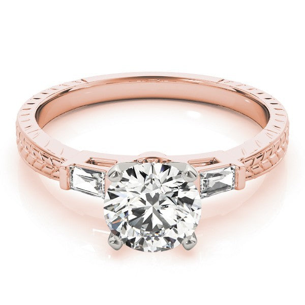 Lab-Grown Round Cut Diamond Trilogy Engagement Ring In Platinum 2CT DE/VS