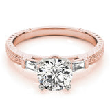 Lab-Grown Round Cut Diamond Trilogy Engagement Ring In Platinum 2CT DE/VS
