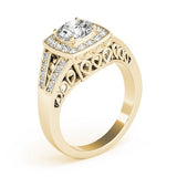 Lab Grown Round Diamond Halo Engagement Ring