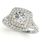 Lab Grown Round Diamond Halo Engagement Ring