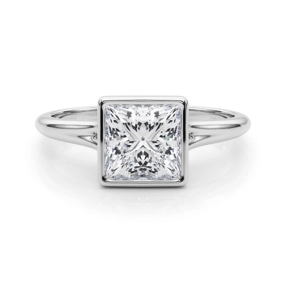 IGI Certified D/VS Princess Cut Lab Grown Diamond Solitaire Engagement Ring