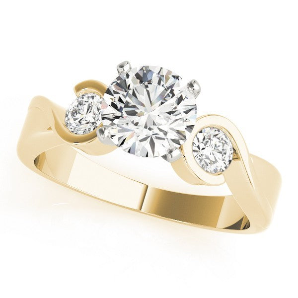 Platinum Round Diamond Designer Trilogy Engagement Ring - DE/VS 2Ct Lab Grown