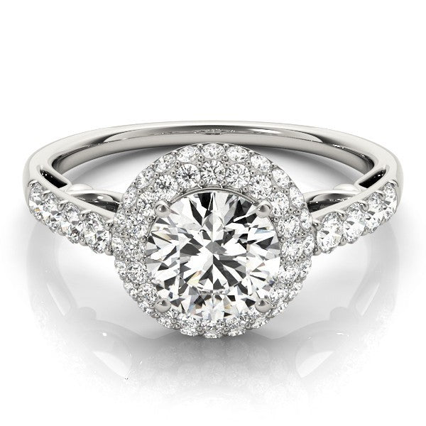 Lab Grown Round Diamond Halo Engagement Ring