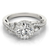 Lab Grown Round Diamond Halo Engagement Ring