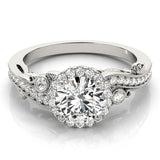 Lab Grown Round Diamond Halo Engagement Ring