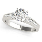 Lab Grown Round Cut Diamond Trilogy Engagement Ring Platinum
