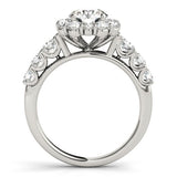Lab Grown Round Cut Diamond Halo Engagement Ring