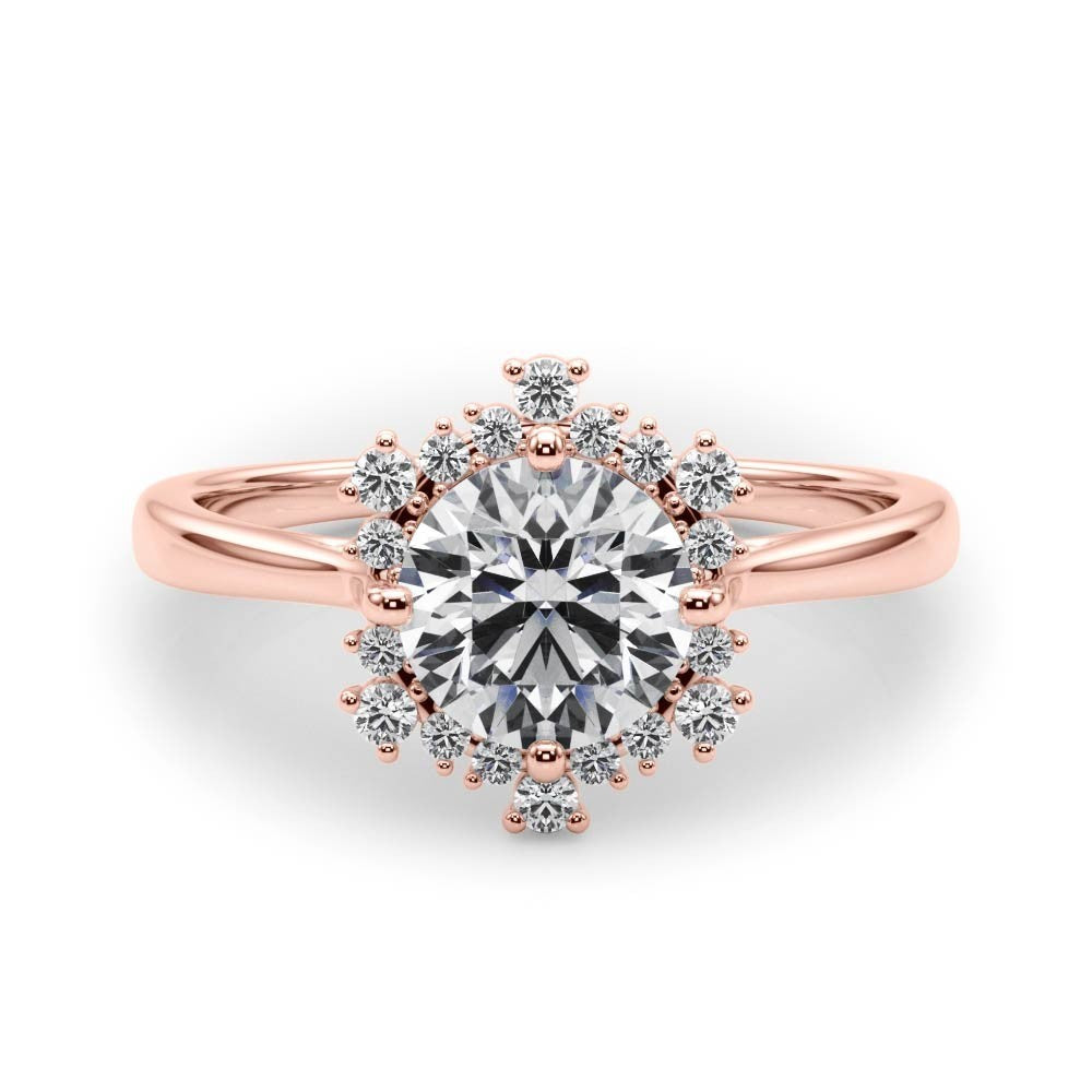 Lab-Grown Diamond Halo Engagement Ring in Platinum