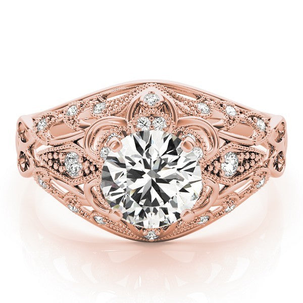 Lab Grown Round Diamond Halo Engagement Ring