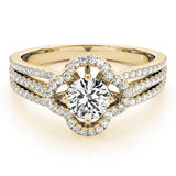Lab Grown Round Diamond Halo Engagement Ring