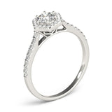 2.00Ct Lab Grown Round Diamond Halo Engagement Ring 18K Yellow Gold