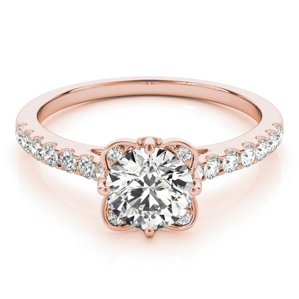 Lab Grown Round Diamond Halo Engagement Ring