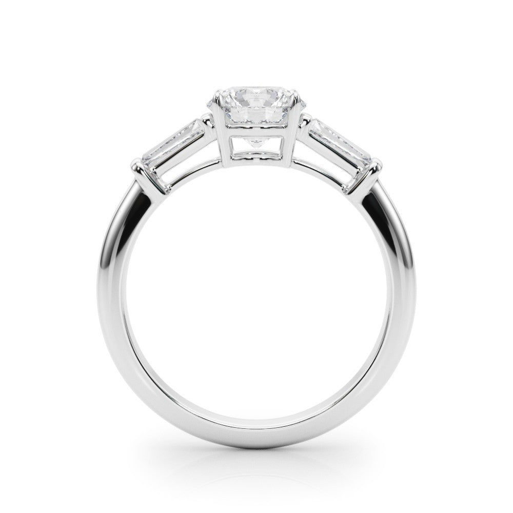 Lab-Grown Round Diamond 3 Stone Engagement Ring