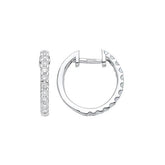 Natural Round Brilliant Cut Huggies Earrings White Gold