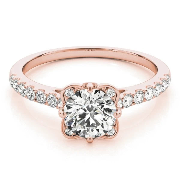 Lab Grown Round Diamond Halo Engagement Ring