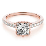 Lab Grown Round Diamond Halo Engagement Ring