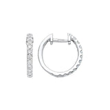 Natural Round Brilliant Cut Huggies Earrings White Gold