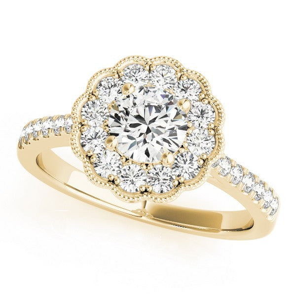 Lab Grown Round Diamond Halo Engagement Ring