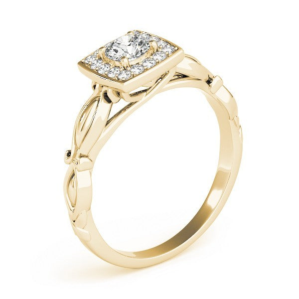 Lab Grown Round Diamond Halo Engagement Ring