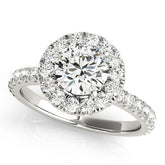 Lab Grown Round Diamond Halo Engagement Ring