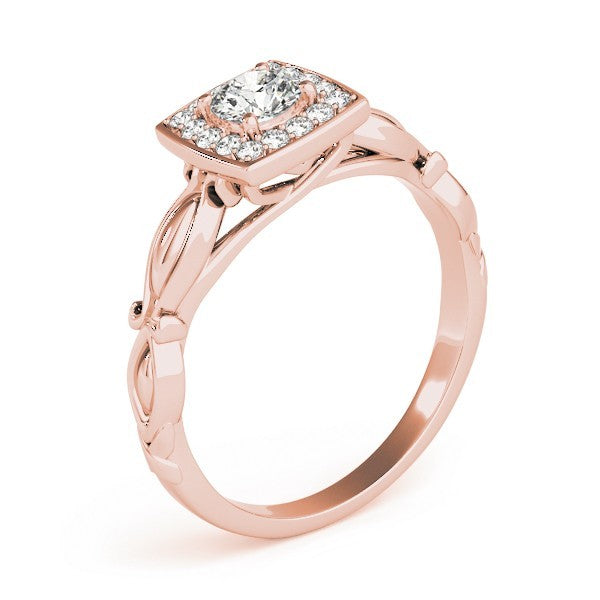 Lab Grown Round Diamond Halo Engagement Ring
