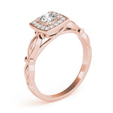 Lab Grown Round Diamond Halo Engagement Ring