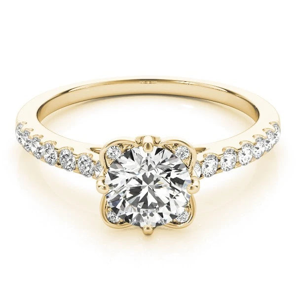 Lab Grown Round Diamond Halo Engagement Ring