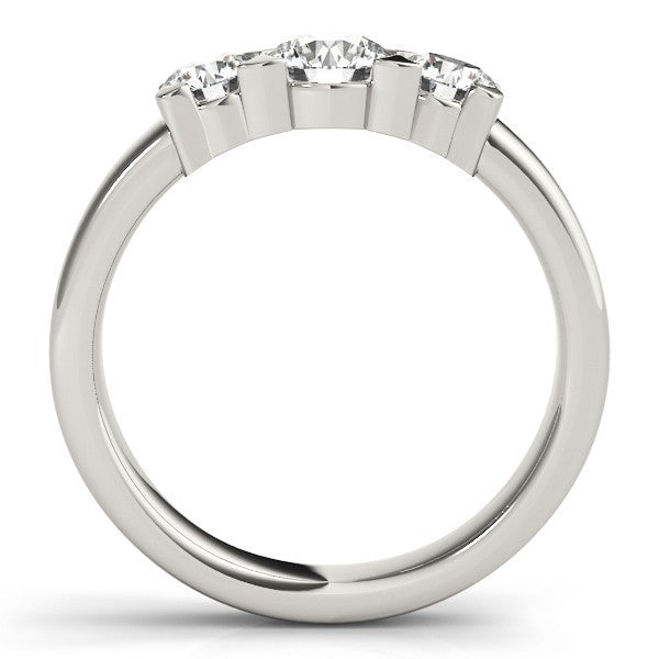 Platinum Lab Grown Round Diamond Trilogy Engagement Ring