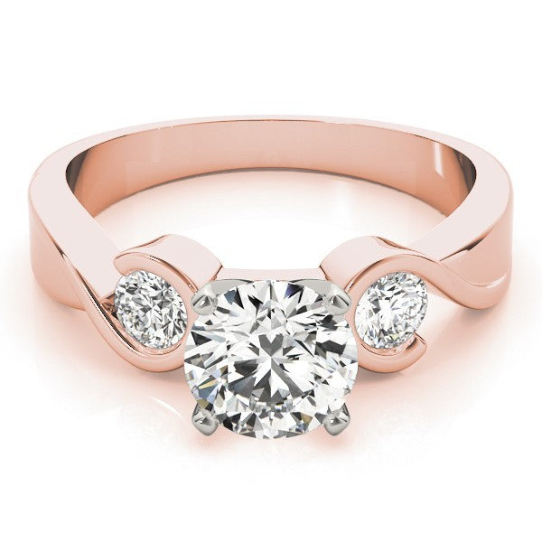 Platinum Round Diamond Designer Trilogy Engagement Ring - DE/VS 2Ct Lab Grown