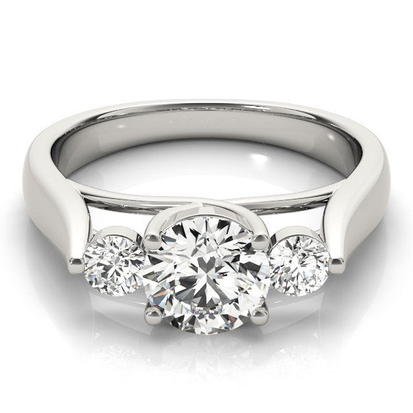 0.50Ct - 2.00Ct Lab Grown Round Diamond 3 Stone Engagement Ring Platinum