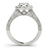 Lab Grown Round Diamond Halo Engagement Ring