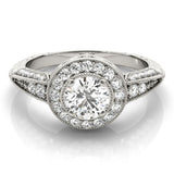 Lab Grown Round Diamond Halo Engagement Ring
