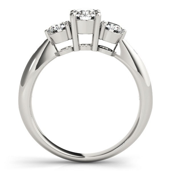 0.50Ct To 2.00Ct DE/VS Lab Grown Round Diamond 3 Stone Engagement Ring Platinum