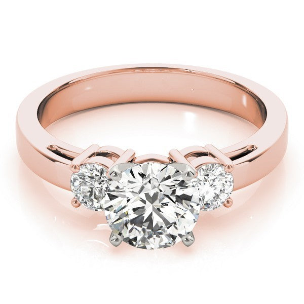 Lab Grown Round Diamond 3 Stone Engagement Ring Platinum DE/VS 2CT