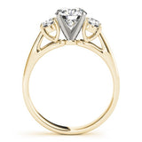 Classic Round Diamond 3 Stone Engagement Ring Platinum Lab Grown