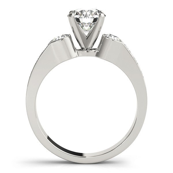 Lab Grown Round Cut Diamond 3 Stone Engagement Ring Platinum
