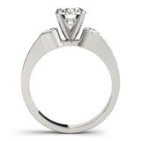 Lab Grown Round Cut Diamond 3 Stone Engagement Ring Platinum