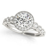 2.00Ct DE/VS Lab Grown Round Diamond Halo Engagement Ring 18K Yellow Gold