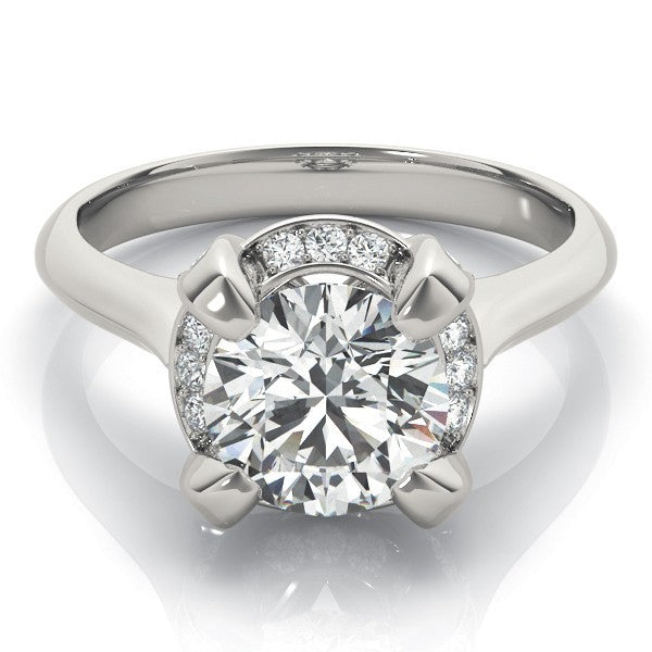 Lab-Grown Diamond Halo Engagement Ring in 18K White Gold