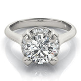 Lab-Grown Diamond Halo Engagement Ring in 18K White Gold