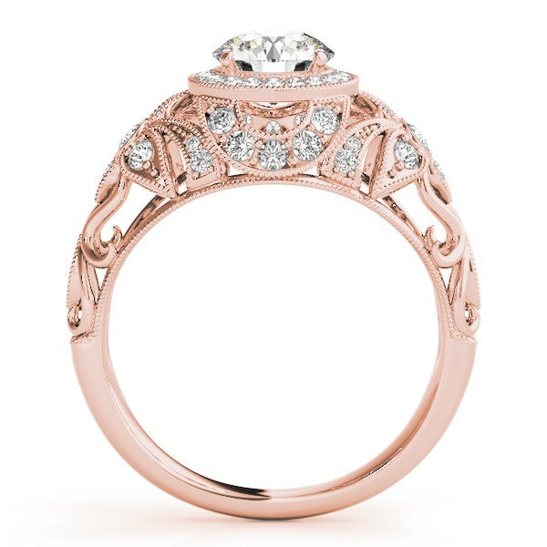 2.00Ct Lab Grown Round Diamond Halo Engagement Ring 18K Yellow Gold