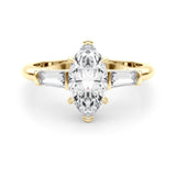 Lab-Grown Marquise Cut Diamond 3 Stone Engagement Ring