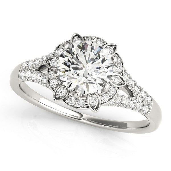 2.00Ct DE/VS Lab Grown Round Diamond Halo Engagement Ring 18K Yellow Gold