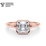 IGI Certified Lab Created D/VS Asscher Cut Diamond Solitaire Engagement Ring