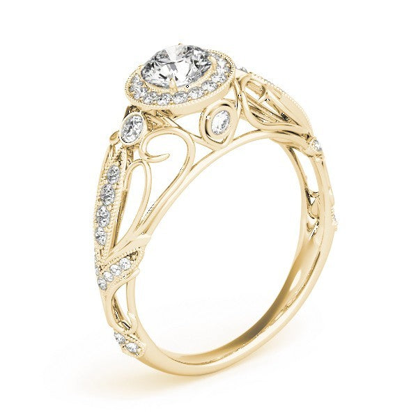 Lab Grown Round Diamond Halo Engagement Ring