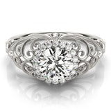 Lab Grown Round Diamond Halo Engagement Ring
