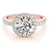 Lab Grown Round Diamond Halo Engagement Ring